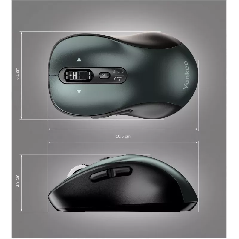 YENKEE YMS 2010BK GYRO Dual draadloze muis, Bluetooth + USB 2,4 GHz