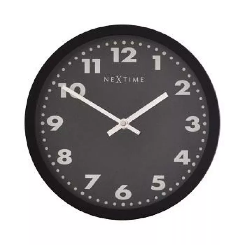 NeXtime klok 2906ma Mercure, Ø 25 cm, wand, zwart