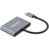 USB-C 3-in-1 hub CANYON DS-3 donkergrijs – USB-C naar USB-A + HDMI + PD-doorschakeling