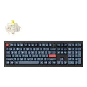 Toetsenbord Keychron V6 Max Full-size (100%) RF draadloos + Bluetooth mechanisch RGB zwart/grijs