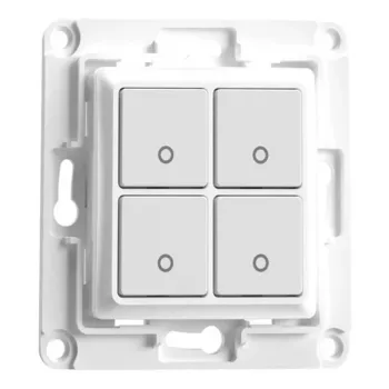 Wandschakelaar Shelly 4 wit bedieningstype knoppen compatibiliteit Shelly 1 Shelly i4 Shelly 2.5 Shelly Plus-serie