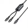 USB-C 2-in-1-kabel Unitek C14146ABK01 1,8 m, USB-C naar USB-C, 100 W PD, zwart