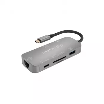 USB-hub Terratec Connect C8 USB 2.0 Type-C grijs