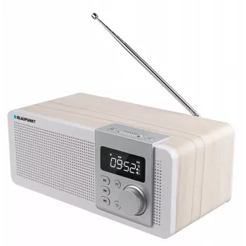 Draagbare radio BLAUPUNKT PP14BT met Bluetooth, MP3, MicroSD, USB en wekker — 6 W, batterij/netstroom, 230×118×90 mm