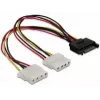 SATA 15-pin naar 2x 4-pin Molex bus 20 cm DeLOCK 65159