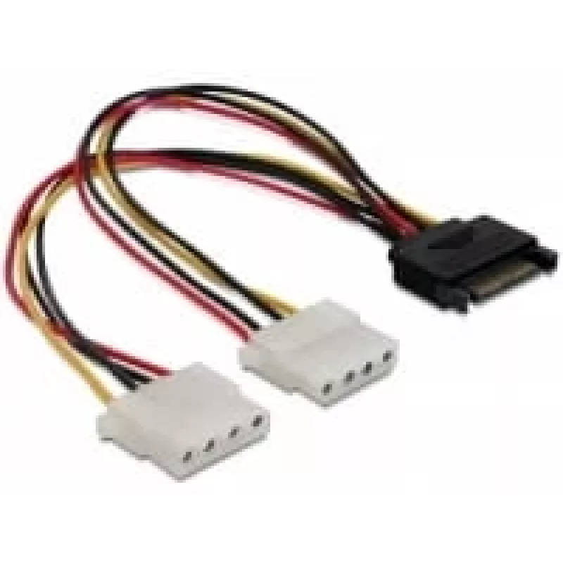 SATA 15-pin naar 2x 4-pin Molex bus 20 cm DeLOCK 65159