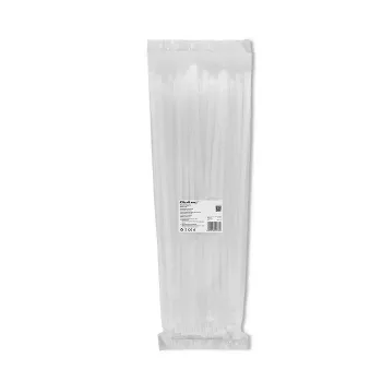 Kabelorganizer-set QOLTEC 52236 — 100 stuks, wit