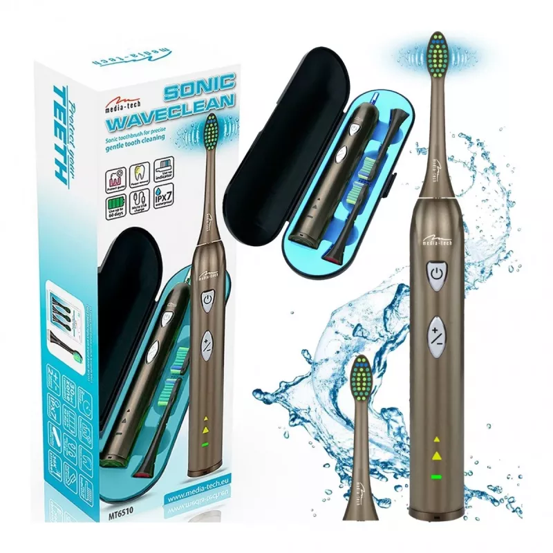 Tandenborstel Media-Tech SONIC WAVECLEAN volwassenen bruin