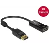 DeLOCK - video-/audioadapter - DisplayPort / HDMI - DisplayPort (M) - HDMI, 19-polig (W) - 20 cm - (DisplayPort 1.2) - zwart (62609)