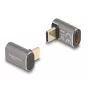 DeLOCK USB-adapter 40 Gbit/s USB Type-C PD 3.0 100 W stekker naar bus haaks 8K 60 Hz metaal