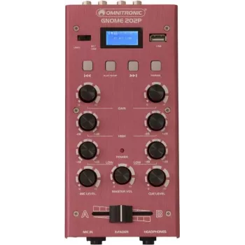 Mini-mixer Omnitronic GNOME-202P, compacte 2-kanaals mixer met 3-bands EQ