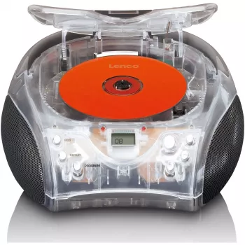 Draagbare radio met cd-speler Lenco SCD-24TR — FM, 4W uitgang, LCD, telescoopantenne, net-/batterijvoeding, 6×C-batterijen