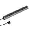 Bachmann 300.001 stroomverlenging 2 m 9 AC-stopcontacten, binnen, zwart, grijs