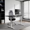 In hoogte verstelbaar bureau Up Up Bjorn wit, tafelblad M zwart