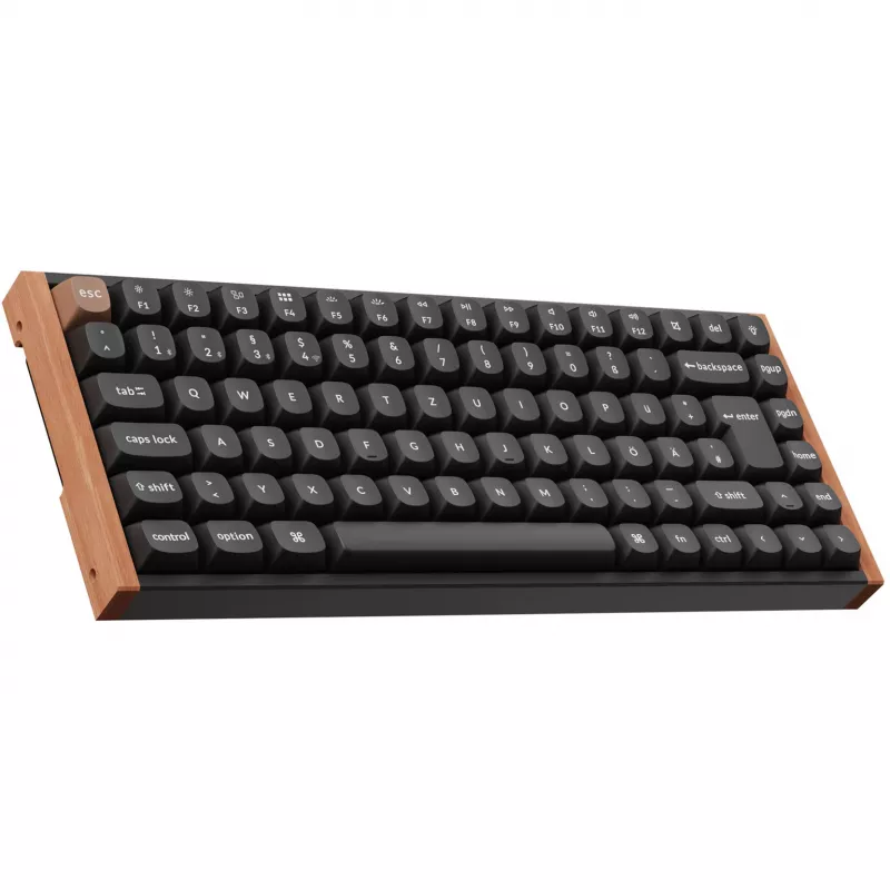 Keychron K2 HE (zwart/hout, DE-layout, Gateron Double-Rail Magnetic Nebula, aluminium frame)
