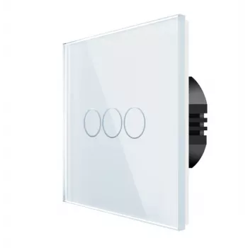 Touch-wandschakelaar Spring 3-voudig glas wit — model 0