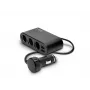 Auto-USB-oplader SAVIO SA-024 — universele oplader voor mobiele apparaten, ingang 12–24 V, uitgang 5 V, zwart, sigarettenaansteker