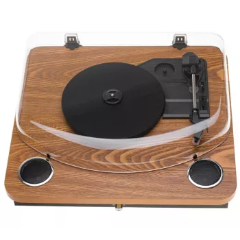 Analoge riem aangedreven platenspeler Adler AD 1914 met USB-aansluiting, keramische plaat, gelijkstroommotor, 33 1/3 tpm, Bluetooth 5.4, cinch-uitgangen, ingebouwde luidsprekers