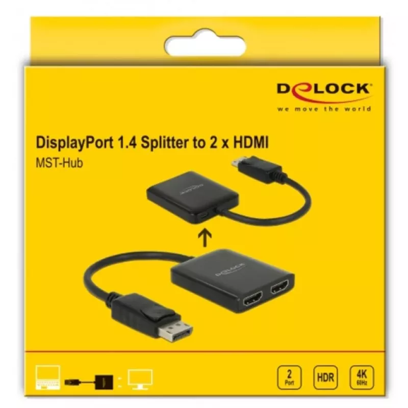 Videosplitter DeLOCK 87769 DisplayPort naar 2x HDMI