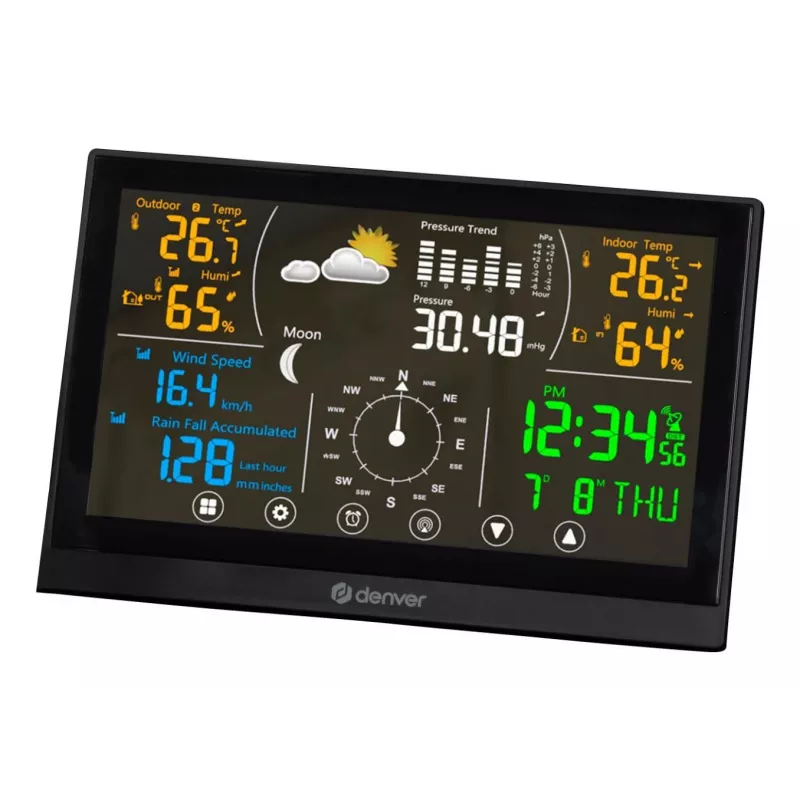 Digitaal weerstation Denver WS-650 binnen- en buitenthermometer barometer hygrometer
