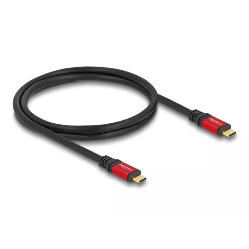 DeLOCK USB-kabel USB Type-C stekker naar stekker 10 Gbps PD 3.0 100 W 1 m rood metaal