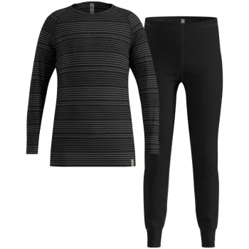 Odlo Set long ACTIVE WARM ECO SET kinderset ondergoed, maat 140 cm, zwart en grijs