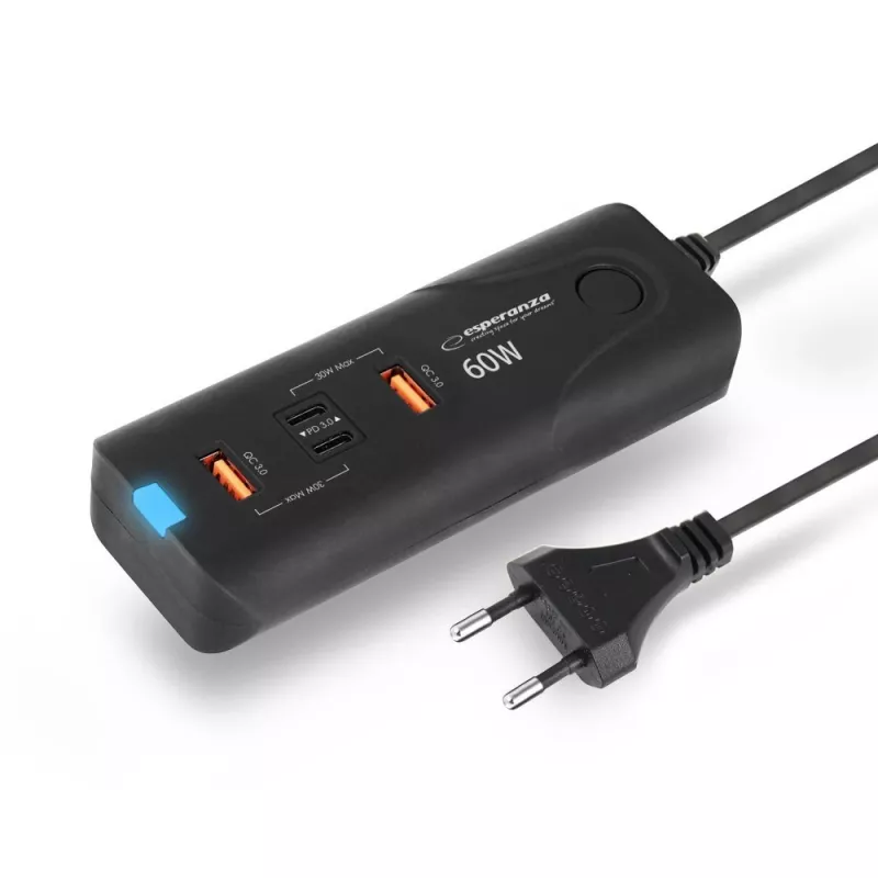 Esperanza EZC109 oplader voor mobiele apparaten universeel zwart AC snelladen binnen