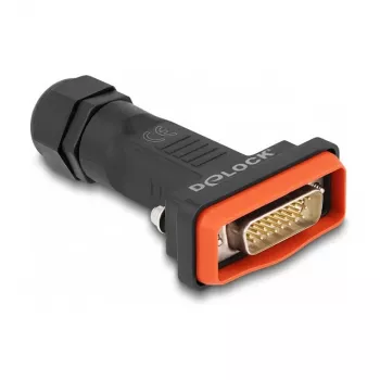 DeLOCK 87808 DB-26 (M) HD D-Sub-connector met duimschroeven, zwart/rood
