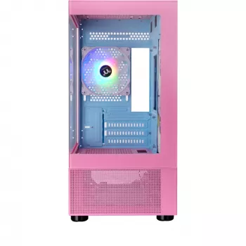 View 170 TG ARGB, towerbehuizing roze, Tempered Glass x 2