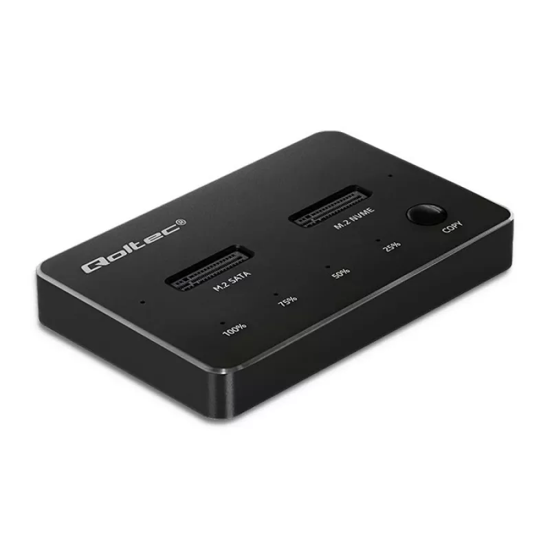 Qoltec 52274 M.2 SSD-dockingstation | NVMe | SATA | USB-C | DUAL 2 x 2TB