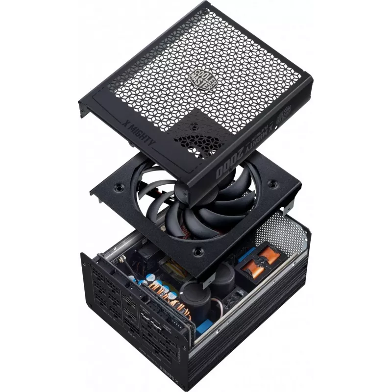 Voeding Cooler Master X Mighty Platinum 2000W 230V, ATX 24-polig, 80 PLUS Platinum, zwart, 12 cm ventilator