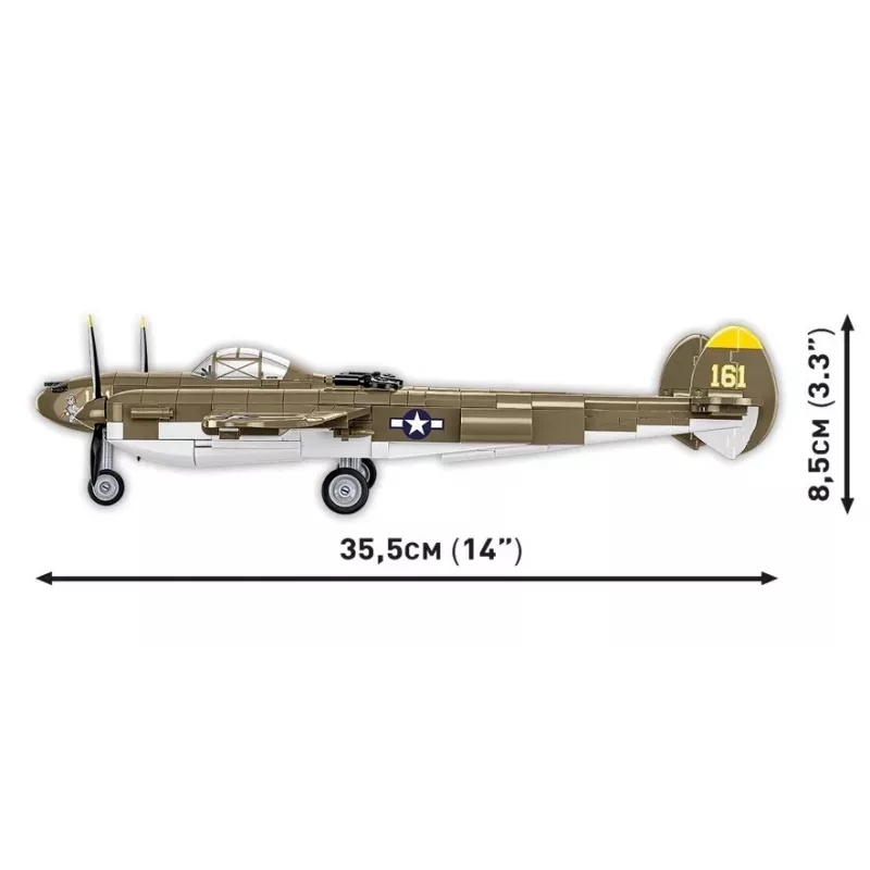 Cobi bouwstenen Lockheed P-38H Lightning set 5763 — schaalmodel bouwpakket, verzamelbaar vliegtuigmodel