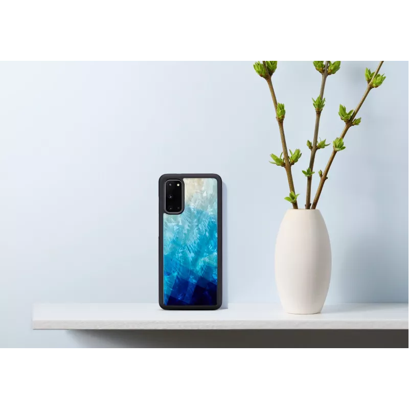 Hoes iKins voor Samsung Galaxy S20 — blue lake zwarte finish