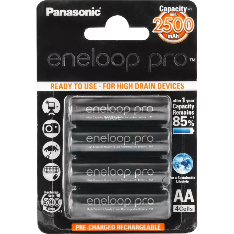 Oplaadbare AA-batterij Panasonic BK-3HCCE/4BE NiMH 1,2 V 4 stuks