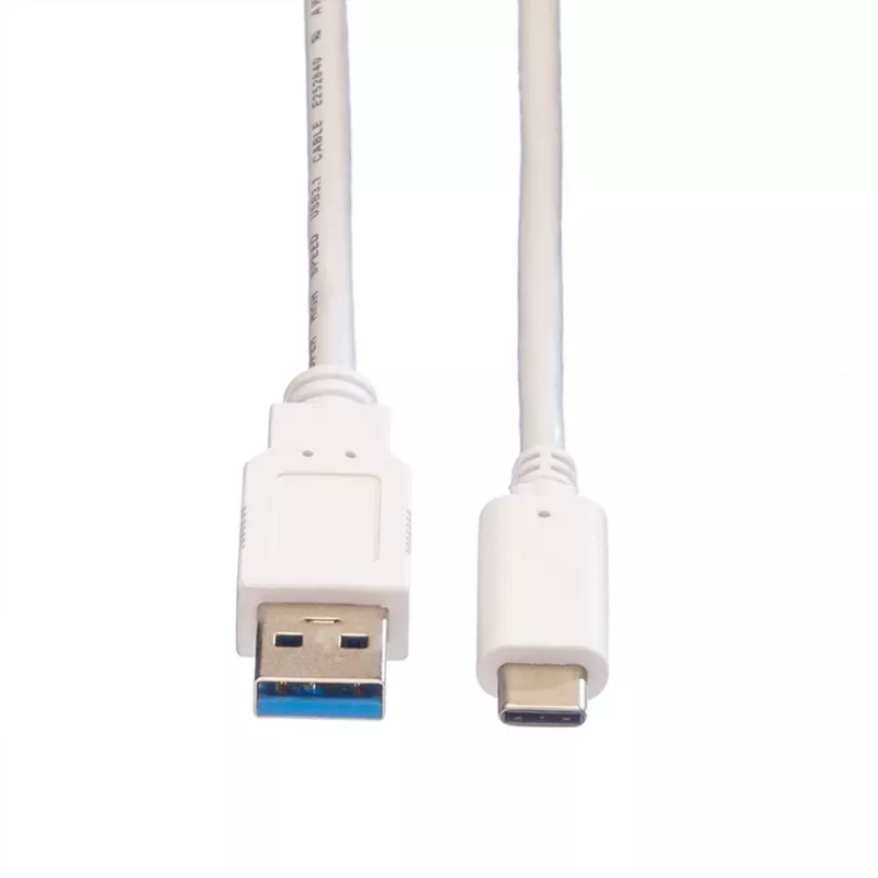 VALUE - USB-kabel - USB 3.0 (M) naar USB Type-C (M) - 5 V - 900 mA - 50 cm - wit (11.99.9010)