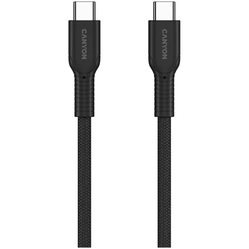 CANYON kabel OnWire 60CL C-C 60W COLOR gevlochten 1m zwart