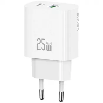 Oplader usams USA001630 25W, 1× USB-A + 1× USB-A, snelladen