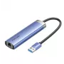 Vention TGFSB 5-in-1 USB 3.0-hub, 3x USB 3.0, Gigabit RJ45, USB-C, 5 Gbps, 0,15 m, blauw