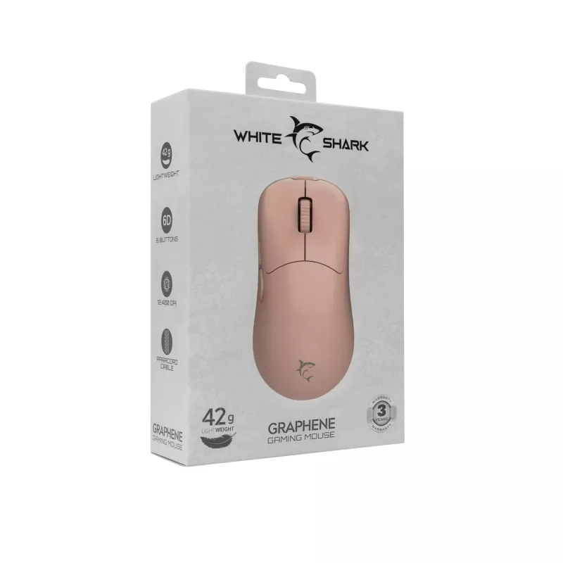 Muis White Shark GM-5014 Graphene Pink USB