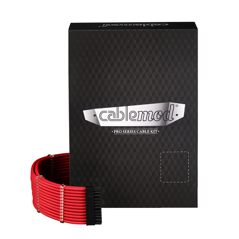Modulaire gesleevede 12VHPWR-kabelkit CableMod RT-Series Pro ModMesh StealthSense Red – CM-PRTS-16X2KIT-NKR-R