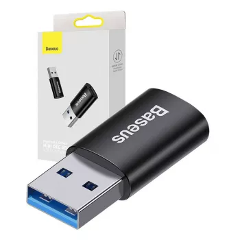 Adapter Baseus Ingenuity USB Type-A (bus) naar USB Type-C (stekker) 10 Gbit/s, zwart, 14×22×8 mm