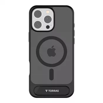 Torras Pstand-serie hoesje voor iPhone 16 Pro Max (zwart)