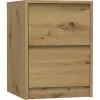 Topeshop K2 ARTISAN nachtkastje/nachtkastje 2 lade(s) eiken