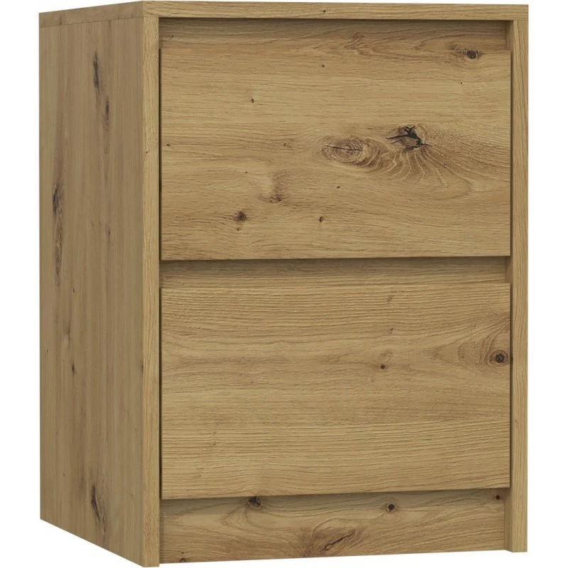 Topeshop K2 ARTISAN nachtkastje/nachtkastje 2 lade(s) eiken