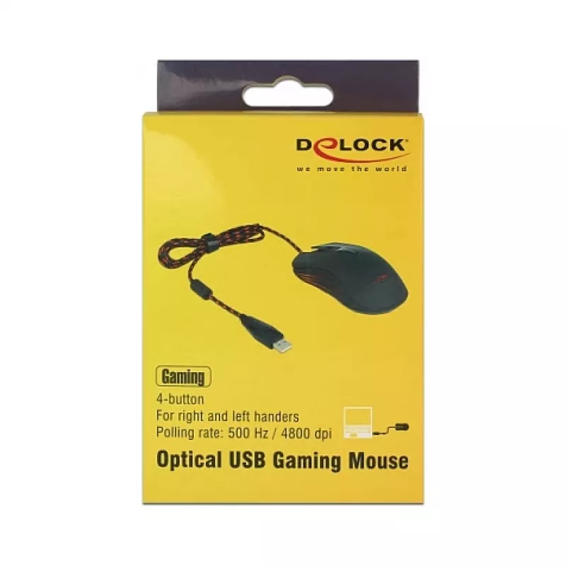 Gaming-muis DeLOCK 12531 ambidexter USB Type-A optisch 4800 DPI