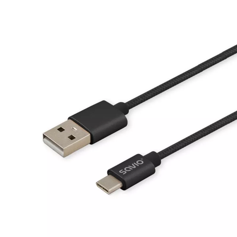 Savio CL-129 USB-kabel 2 m USB 2.0 USB A USB C zwart