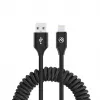 USB-naar-Lightning-datakabel Tellur Extendable 3A, 1,8 m, zwart