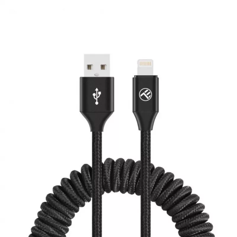 USB-naar-Lightning-datakabel Tellur Extendable 3A, 1,8 m, zwart