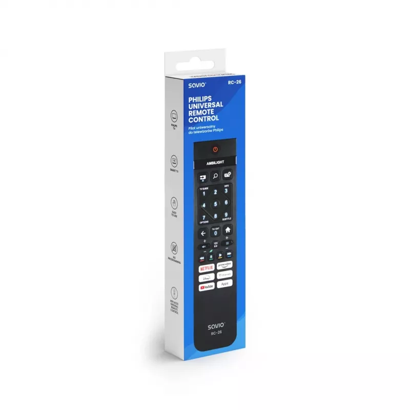 Savio RC-26 afstandsbediening IR draadloos TV-toetsen