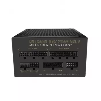 Voeding MODECOM VOLCANO HEX GOLD 750W, 80 PLUS Gold, ATX 3.1, modulair, 14 cm ventilator